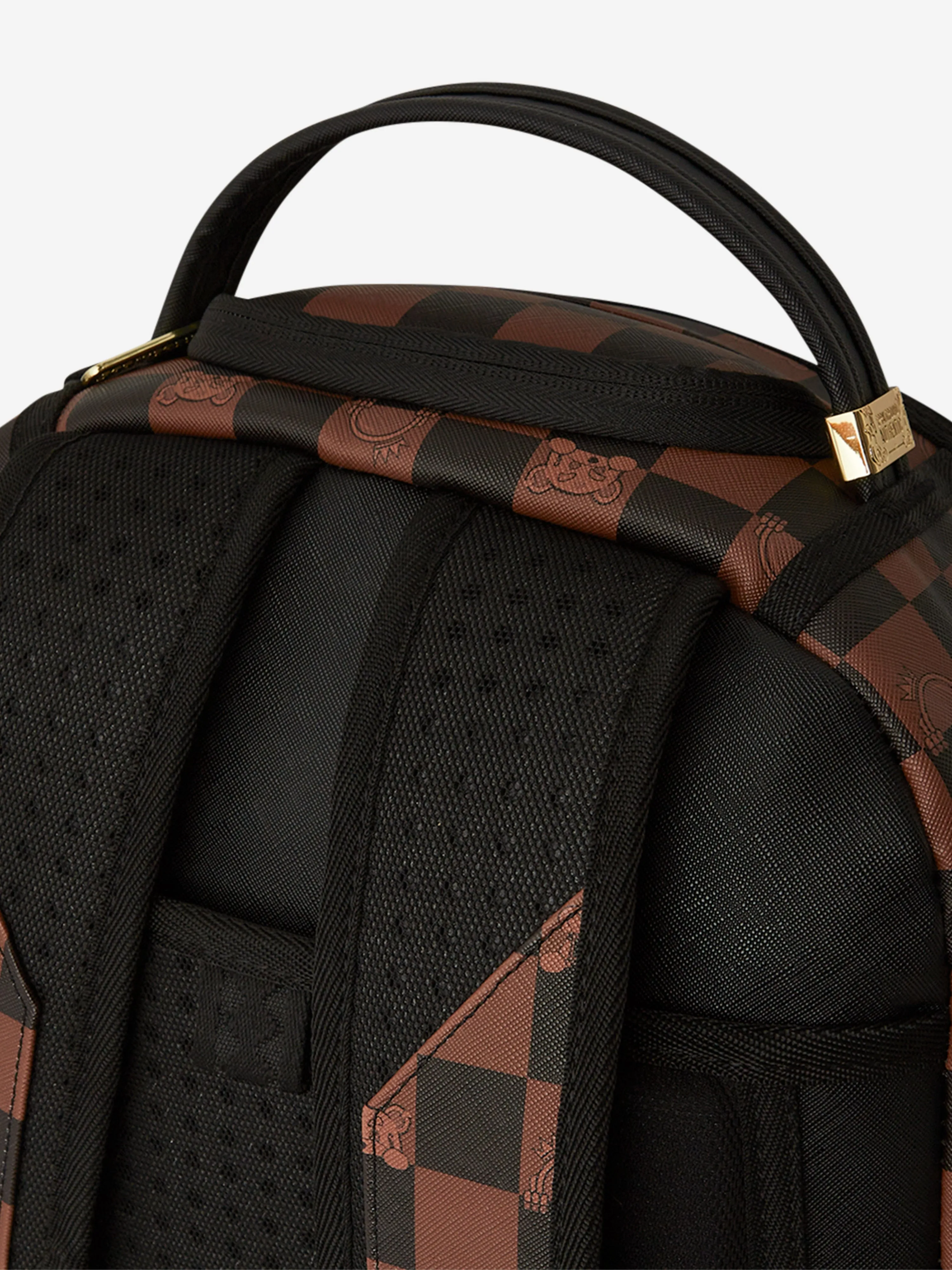 Kids Peeking Character Check Backpack in Brown (46cm)