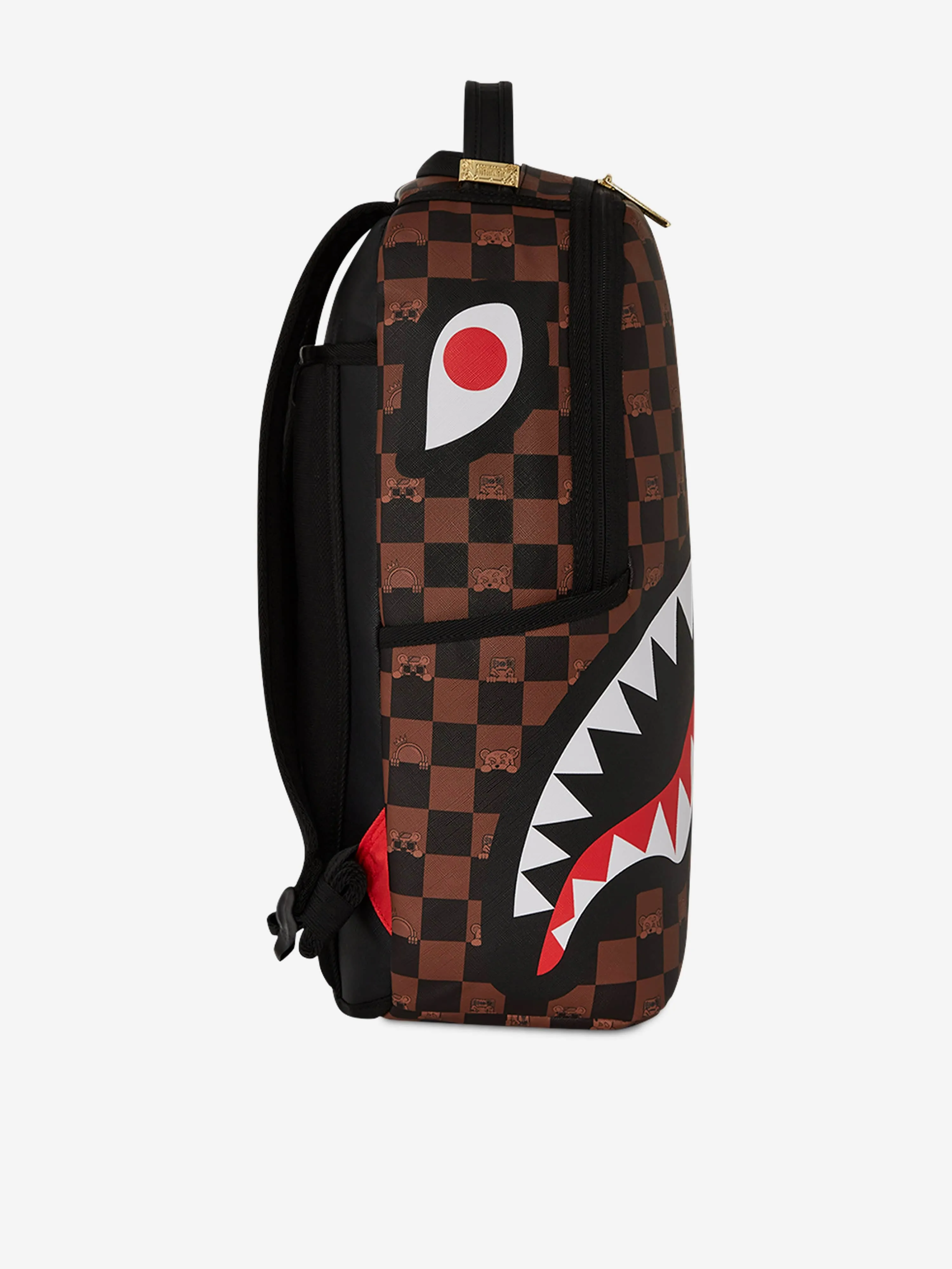 Kids Peeking Character Check Backpack in Brown (46cm)