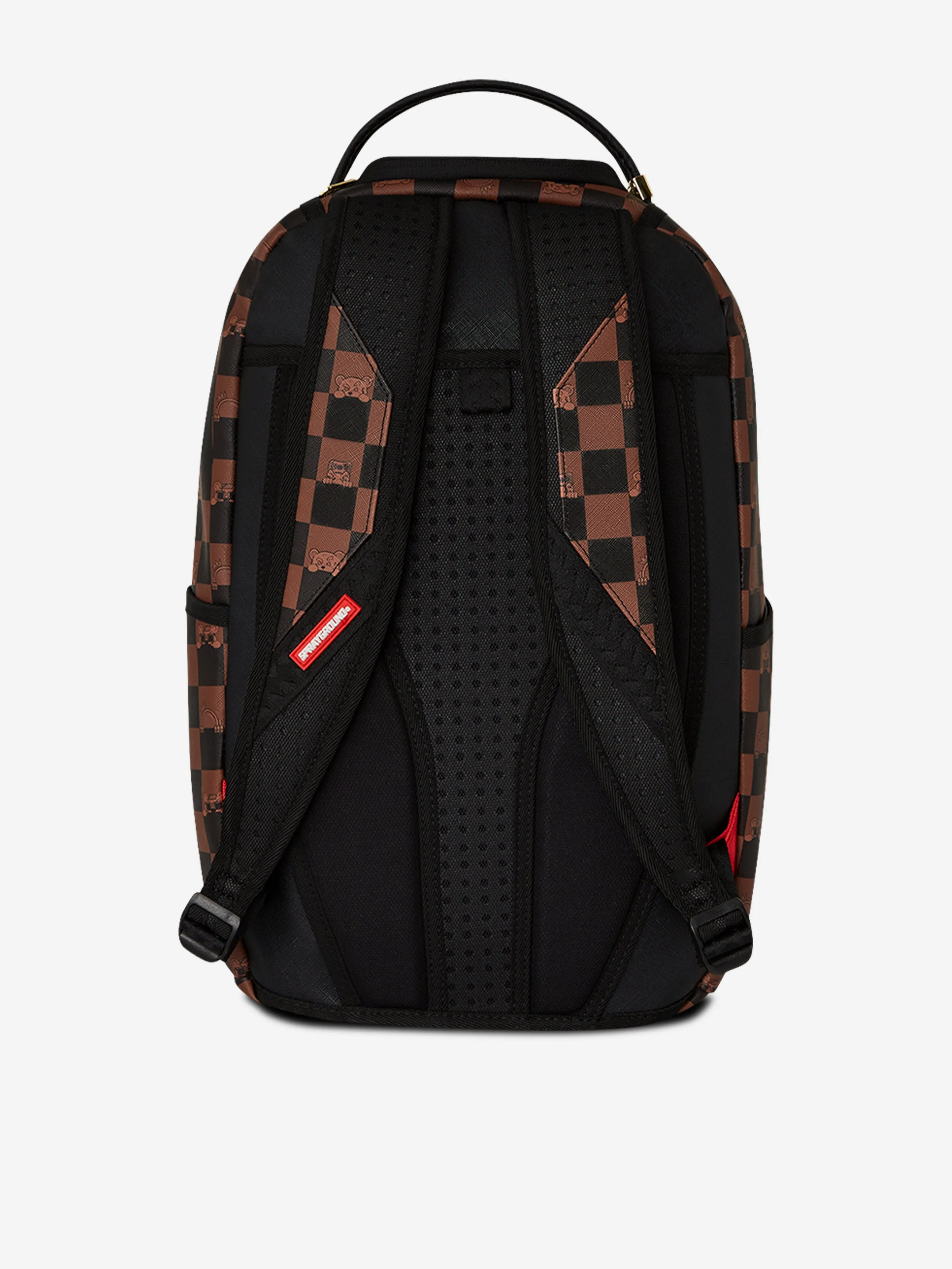 Kids Peeking Character Check Backpack in Brown (46cm)