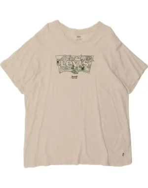 LEVI'S Mens Graphic T-Shirt Top XL Off White Cotton