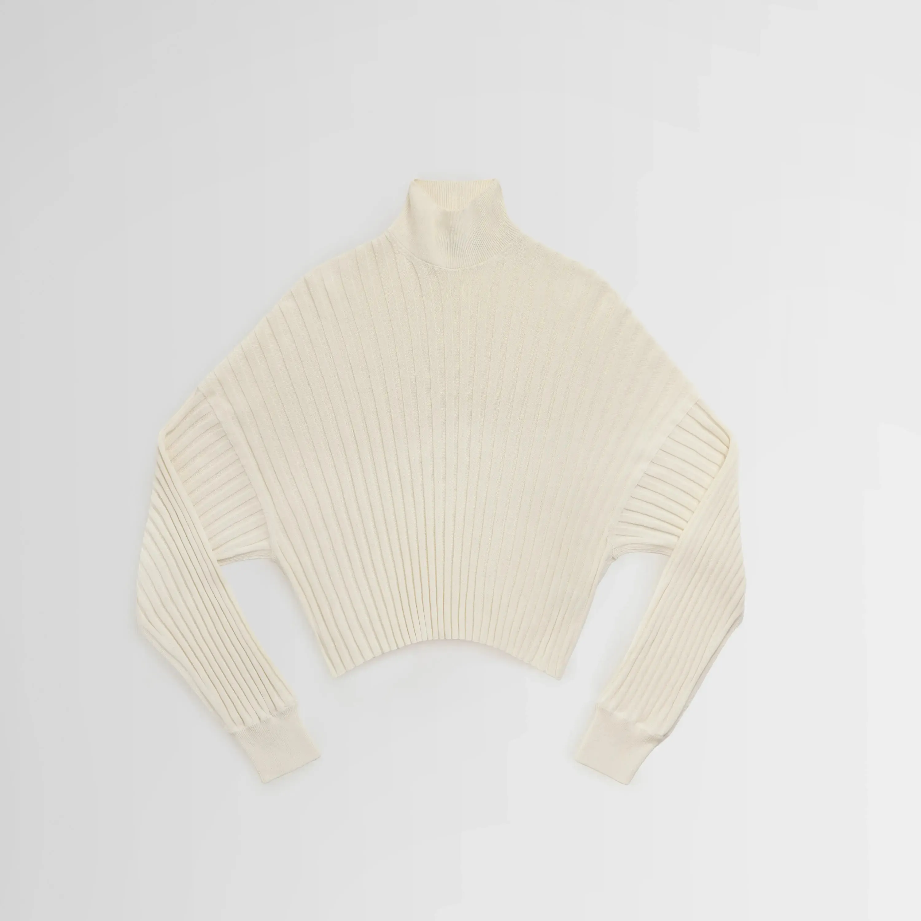 LOOSE MOCK NECK TOP | cream viscose cotton