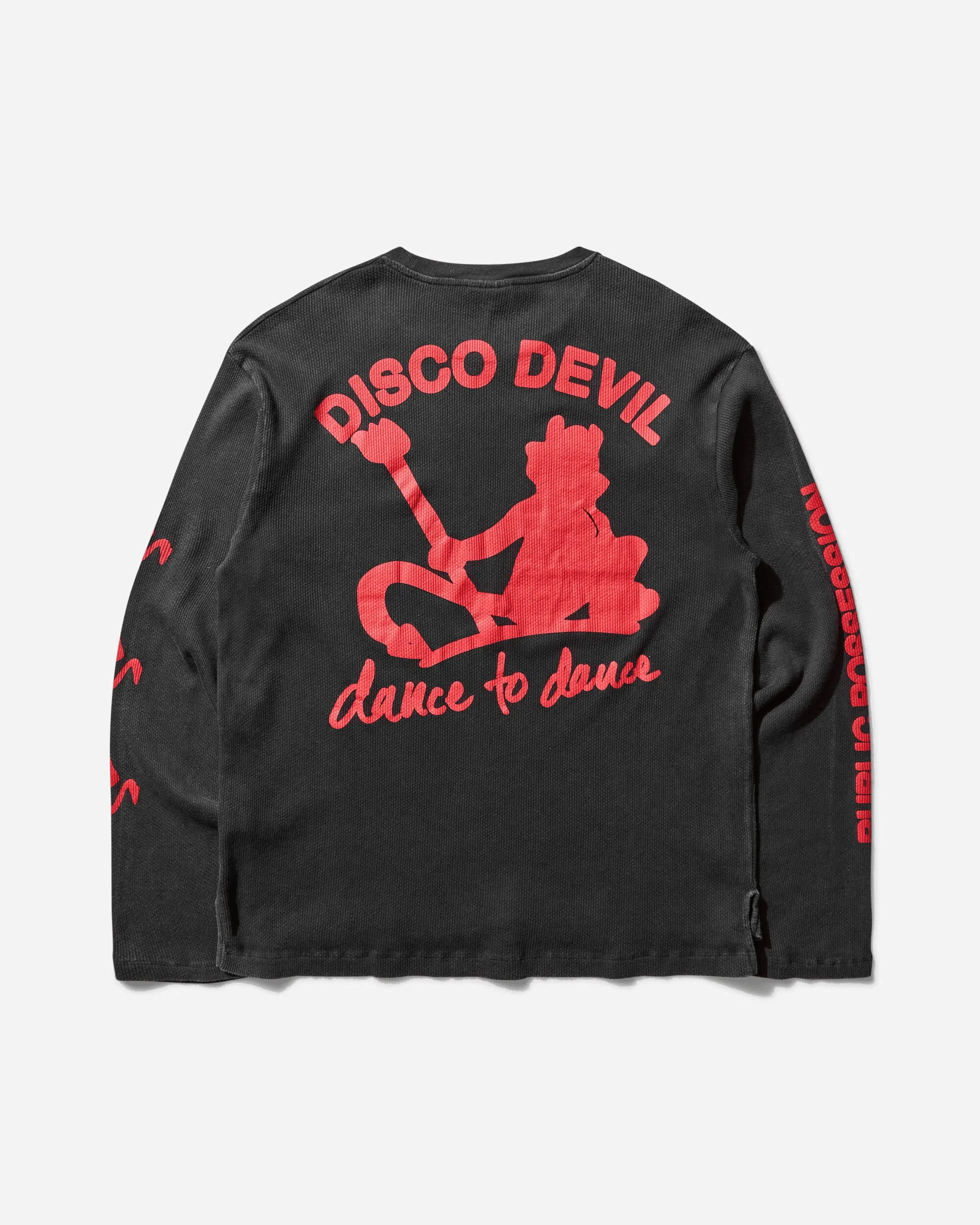 Men's Disco Devil Longsleeve T-Shirt Black Vintage Wash