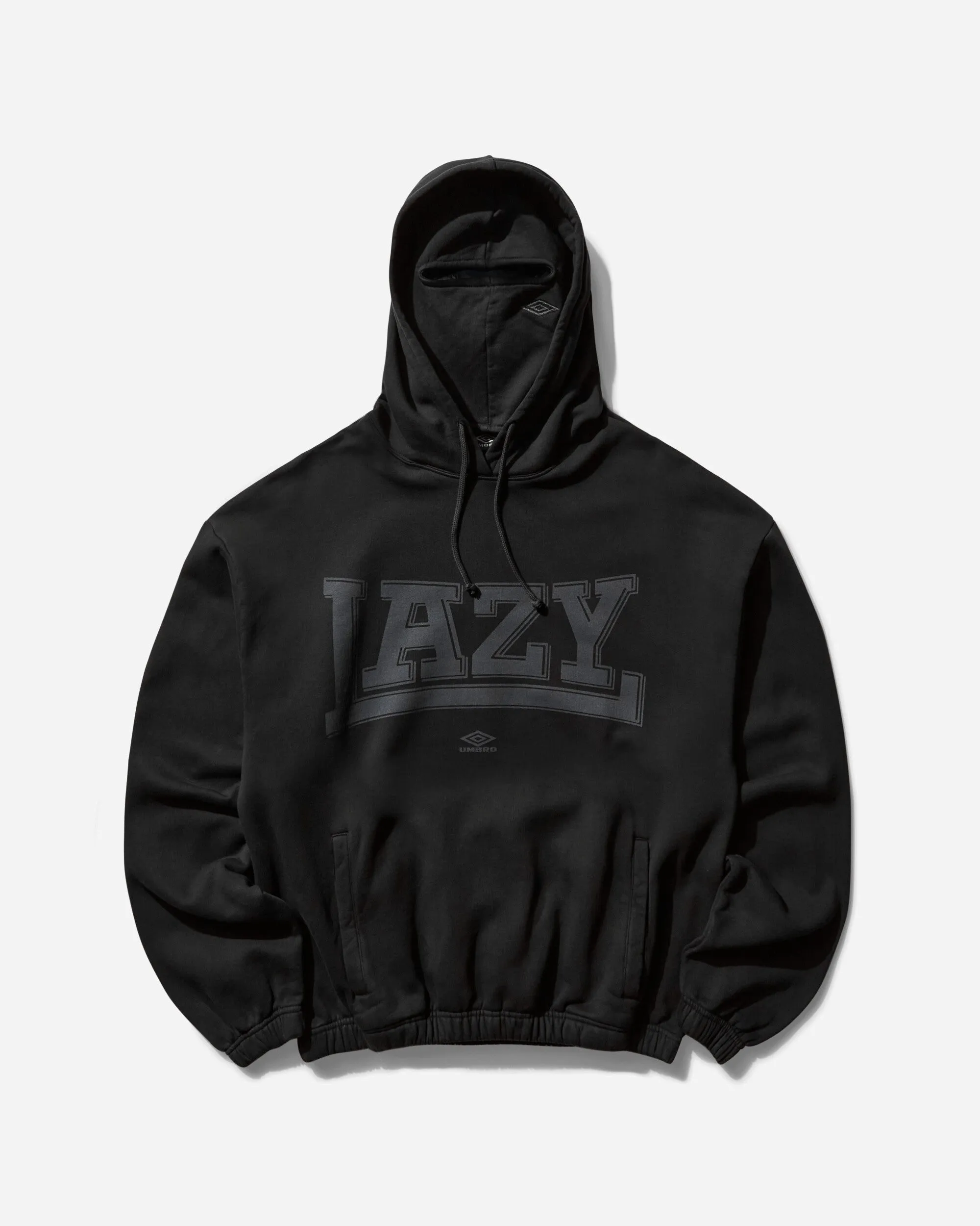 Men's Lazy Masked Hoodie Washed Black