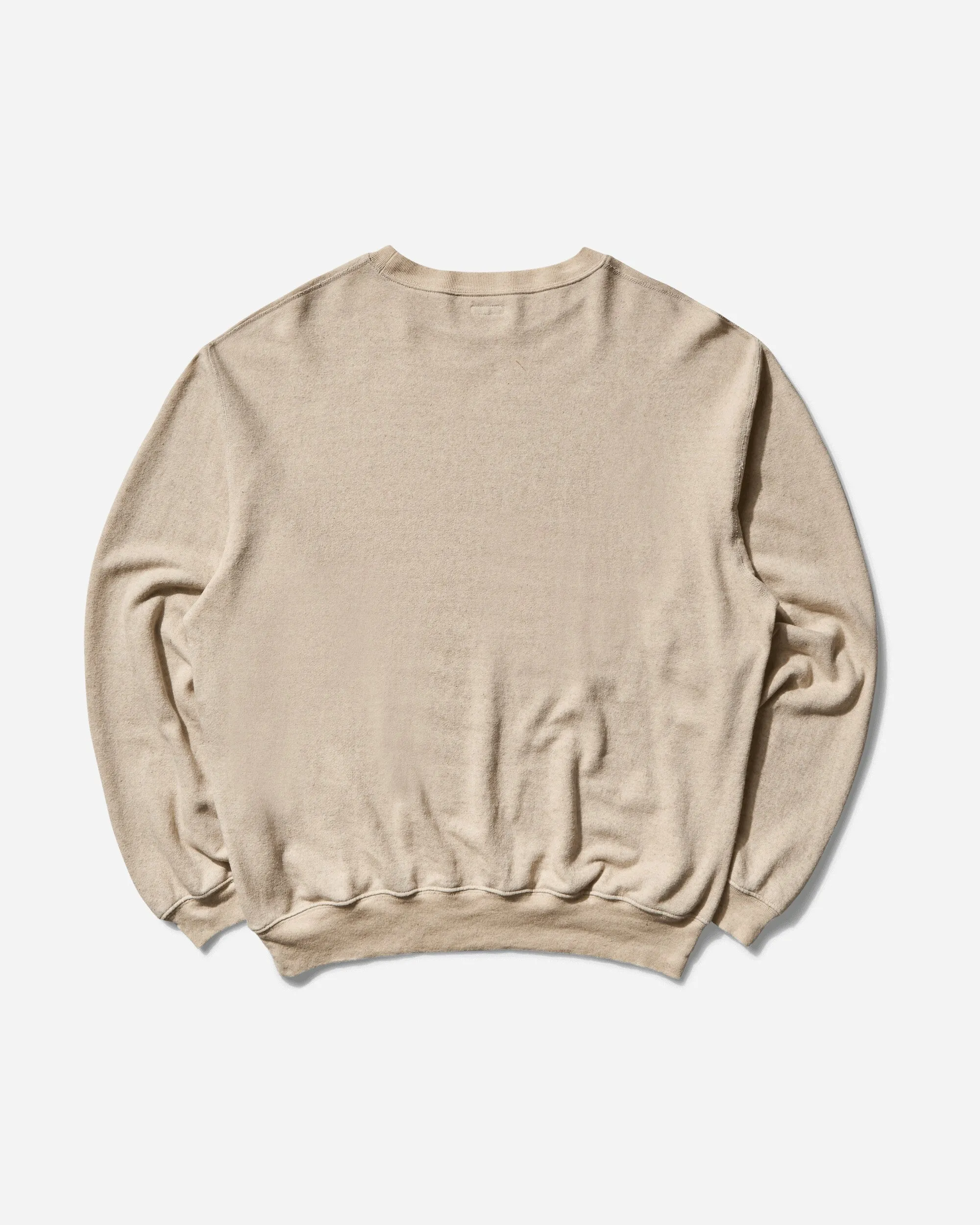 Men's Linen Gauze SWT Knit Crewneck Sweatshirt (Moneky Amigos) Ecru