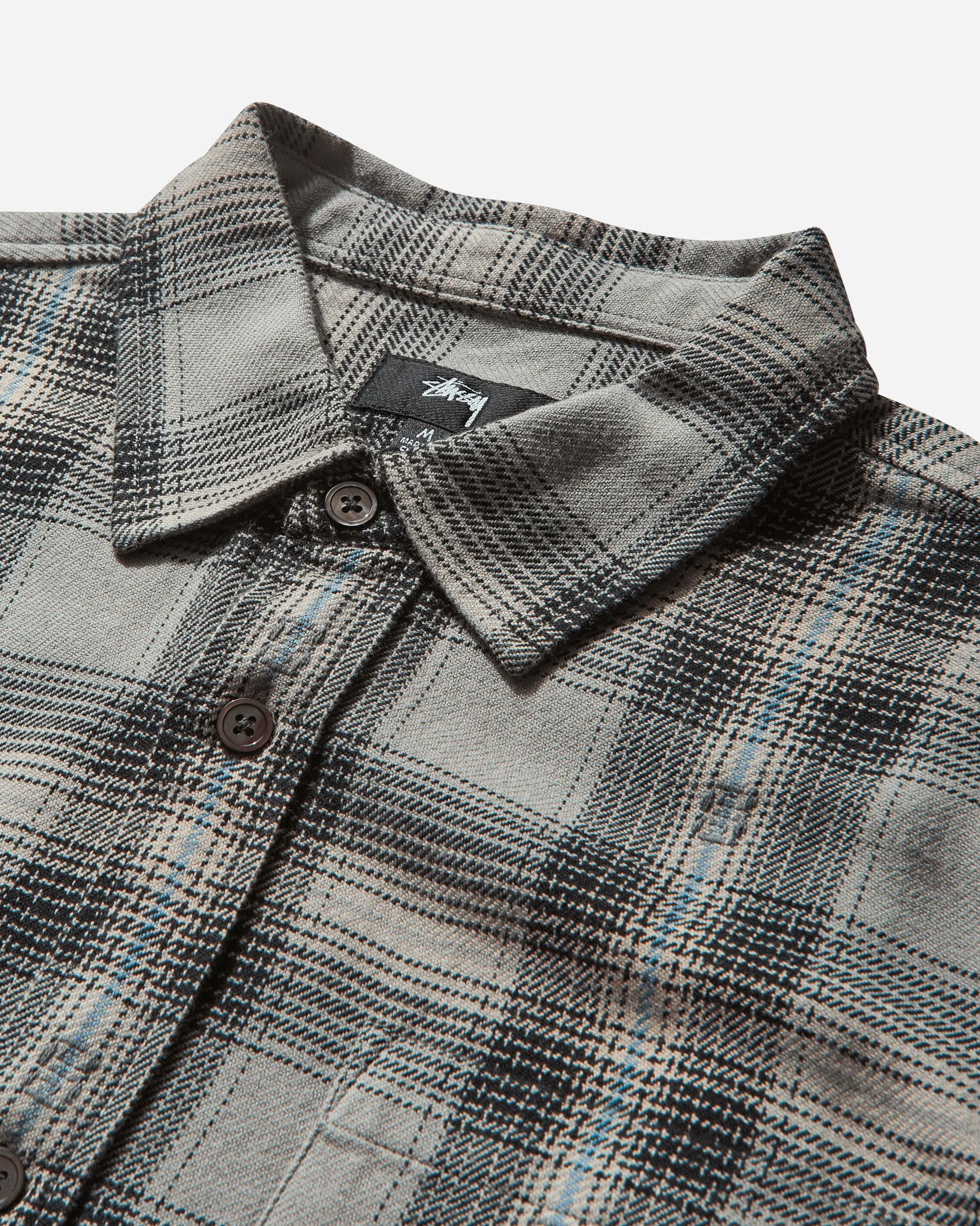 Men's Motif Plaid Shirt Grey