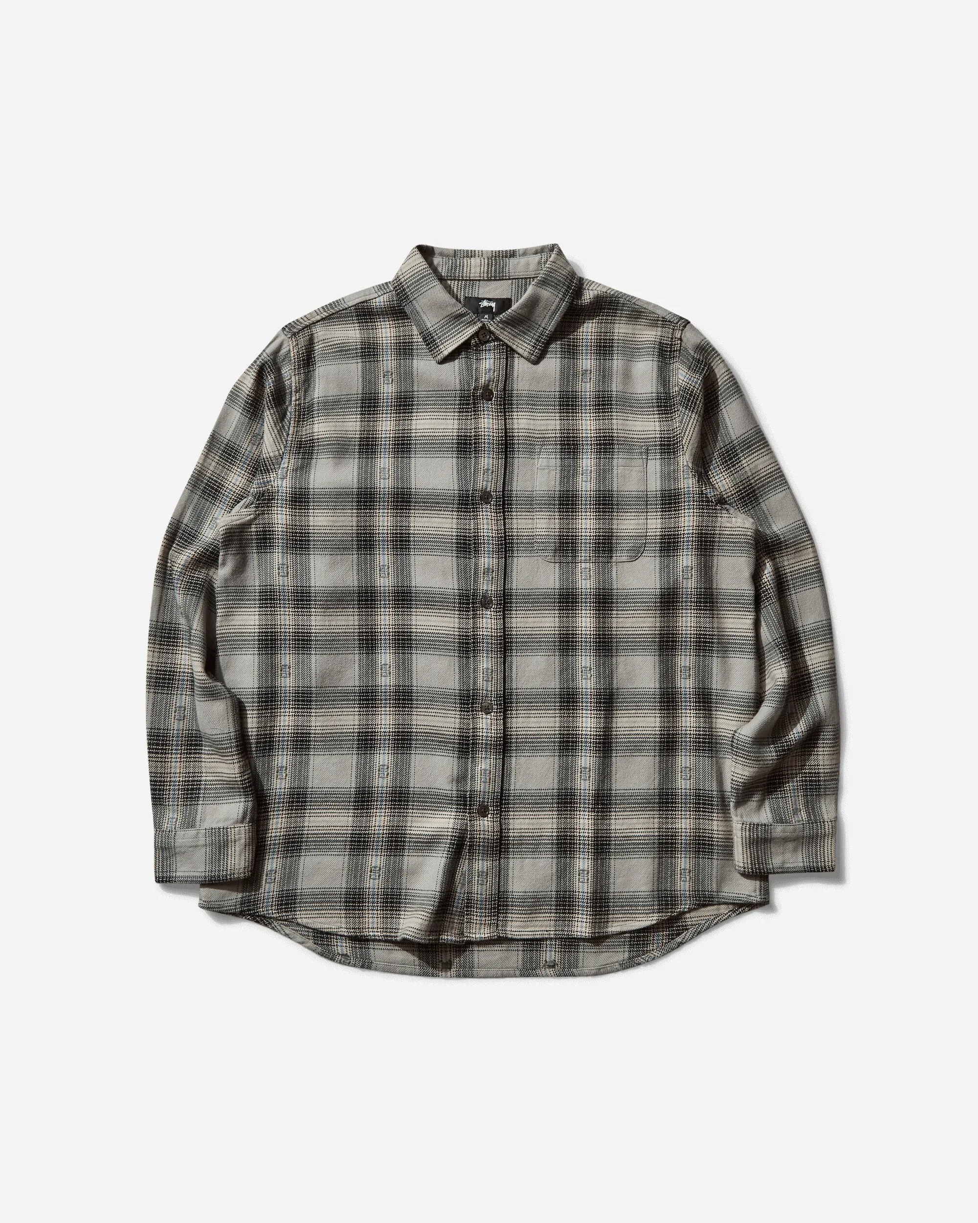 Men's Motif Plaid Shirt Grey