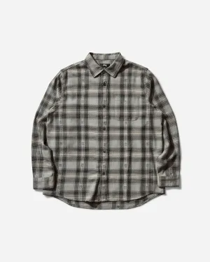 Men's Motif Plaid Shirt Grey