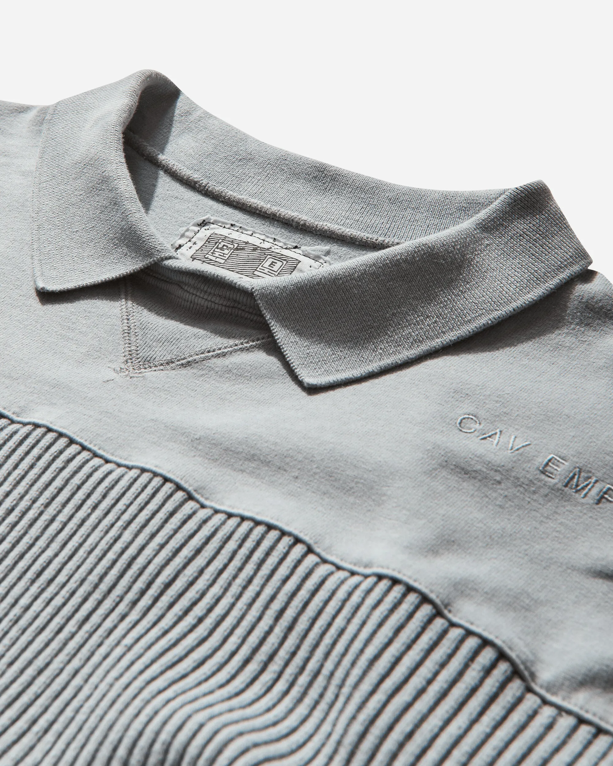Men's Overdye Collared Light Crewneck Sweatshirt Grey