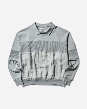 Men's Overdye Collared Light Crewneck Sweatshirt Grey