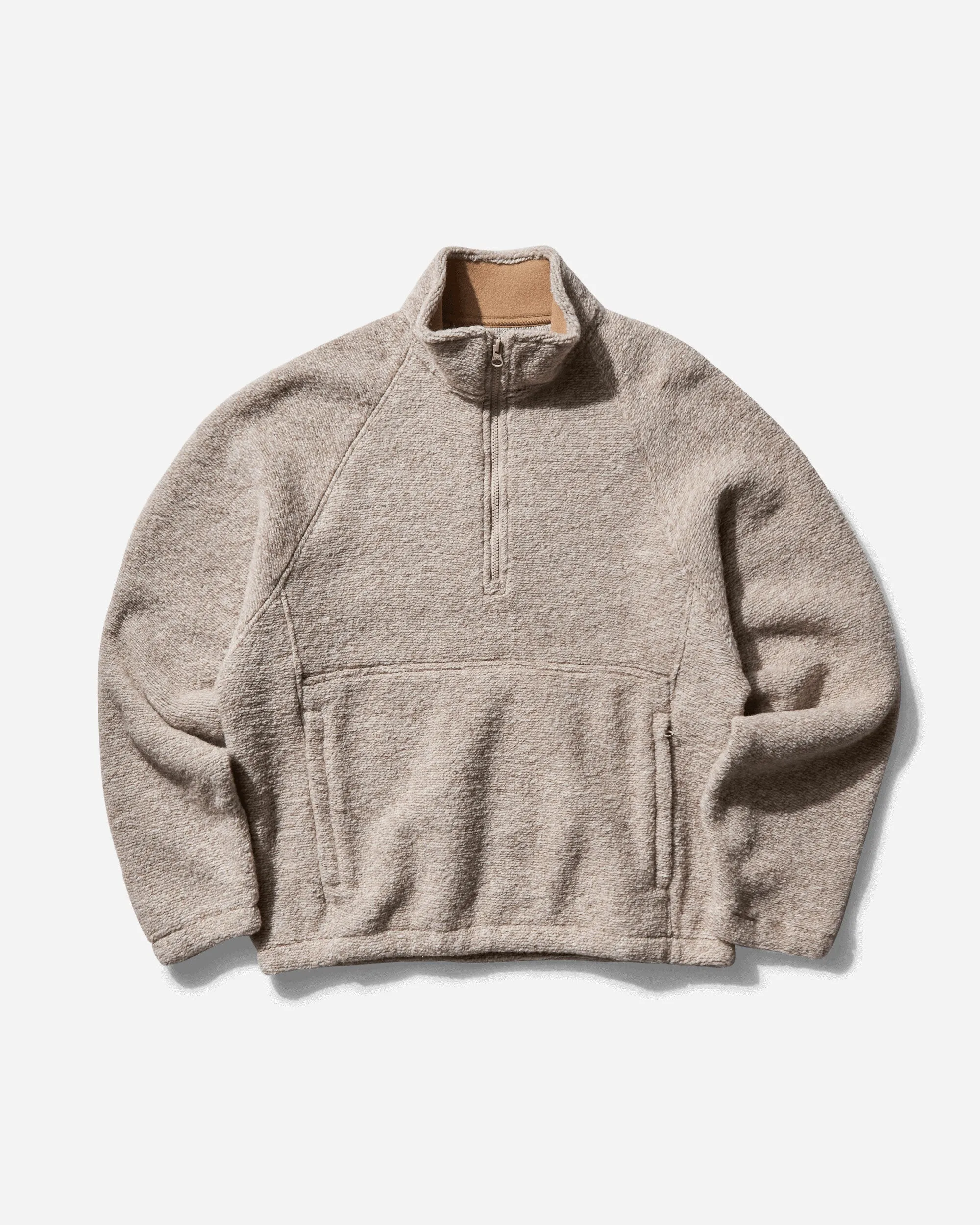 Men's Wool Blend Sherpa Mock Neck Sweater Tan