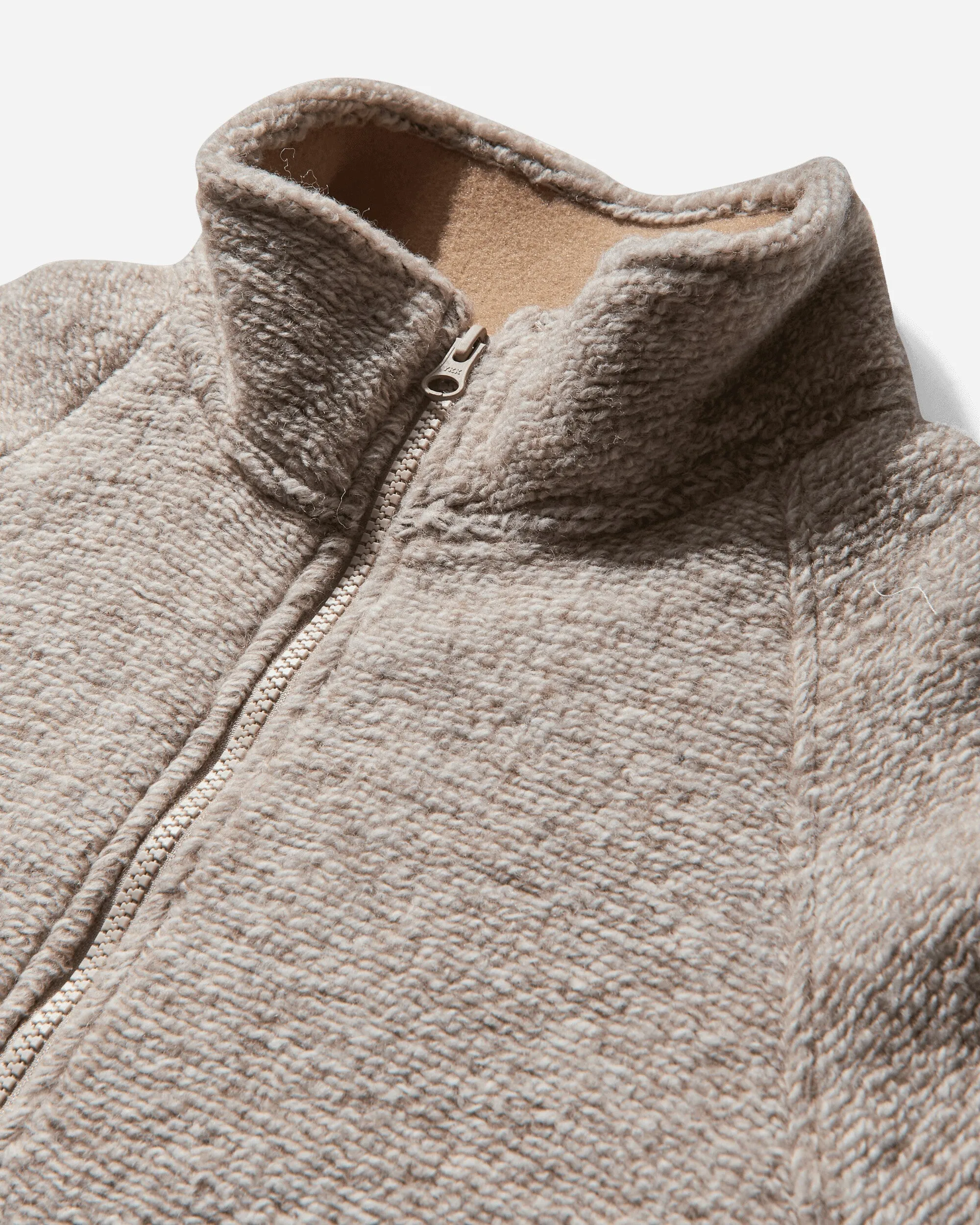 Men's Wool Blend Sherpa Mock Neck Sweater Tan