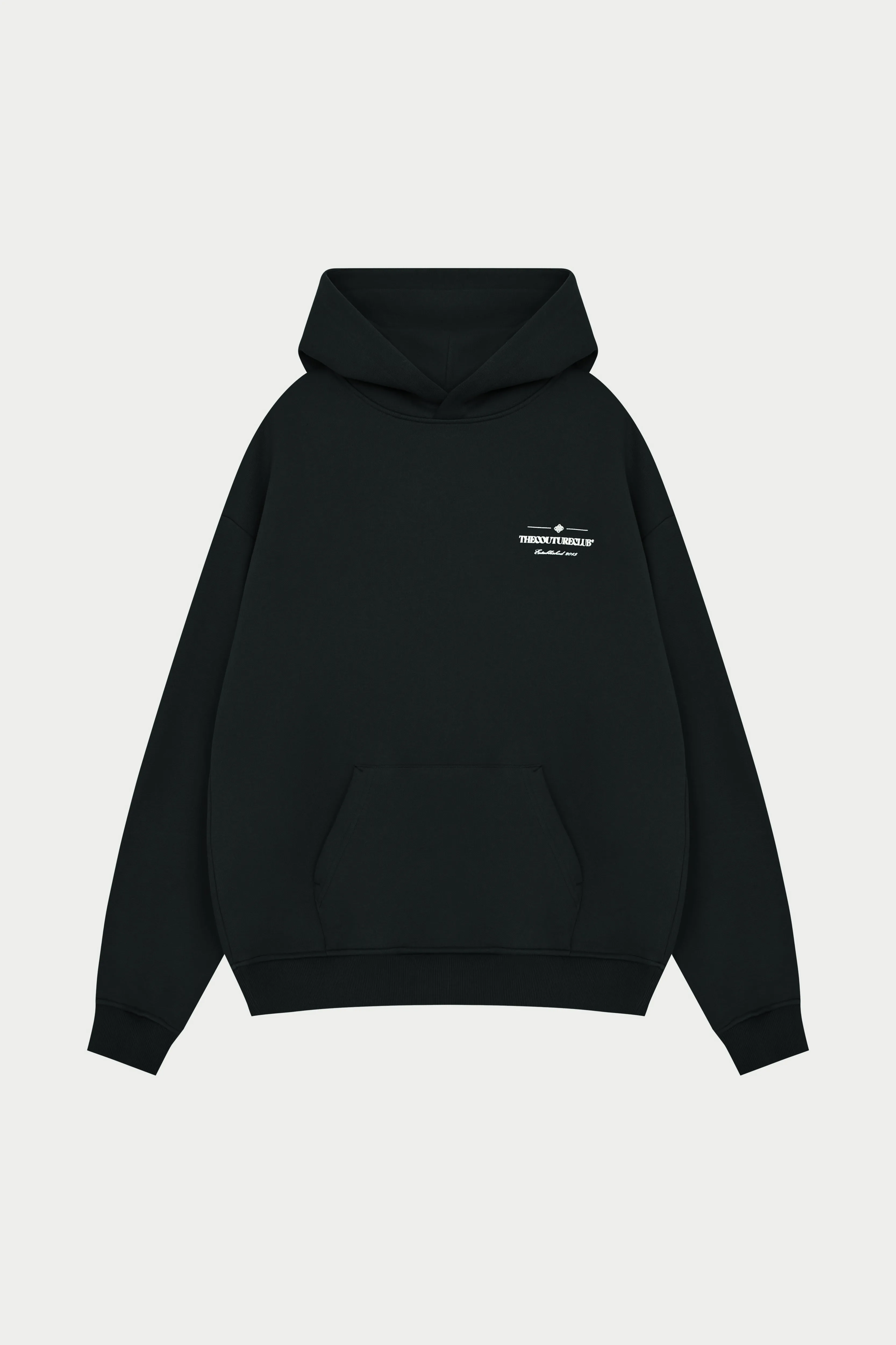 MIXED FONT GRAPHIC HOODIE - BLACK