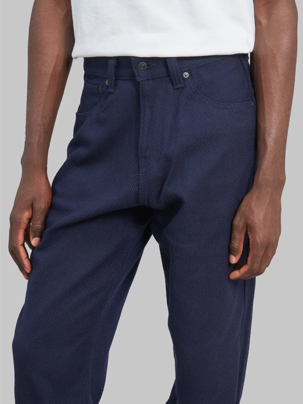 Momotaro MXPT1204 Nylon Sashiko Wide Tapered Jeans