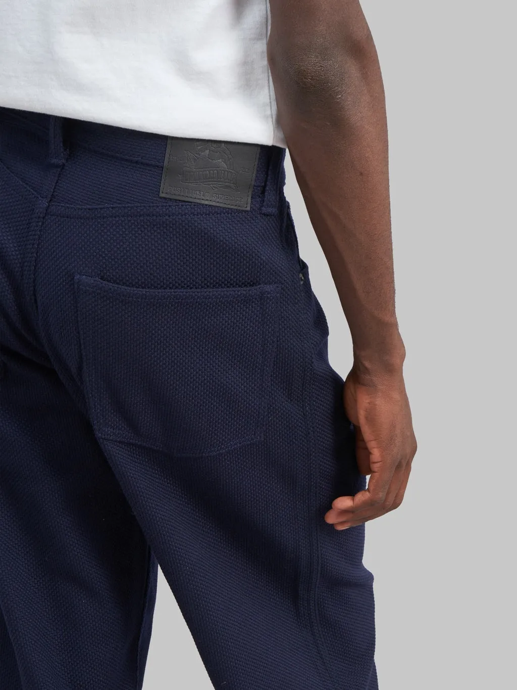Momotaro MXPT1204 Nylon Sashiko Wide Tapered Jeans