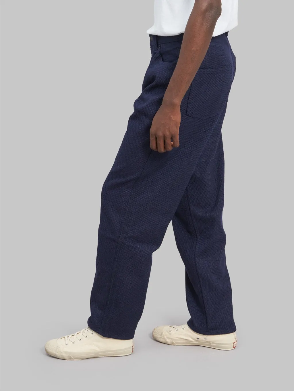 Momotaro MXPT1204 Nylon Sashiko Wide Tapered Jeans
