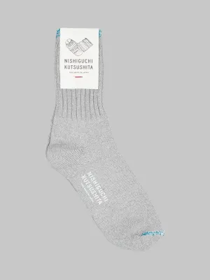 Nishiguchi Kutsushita Silk Cotton Socks Light Grey