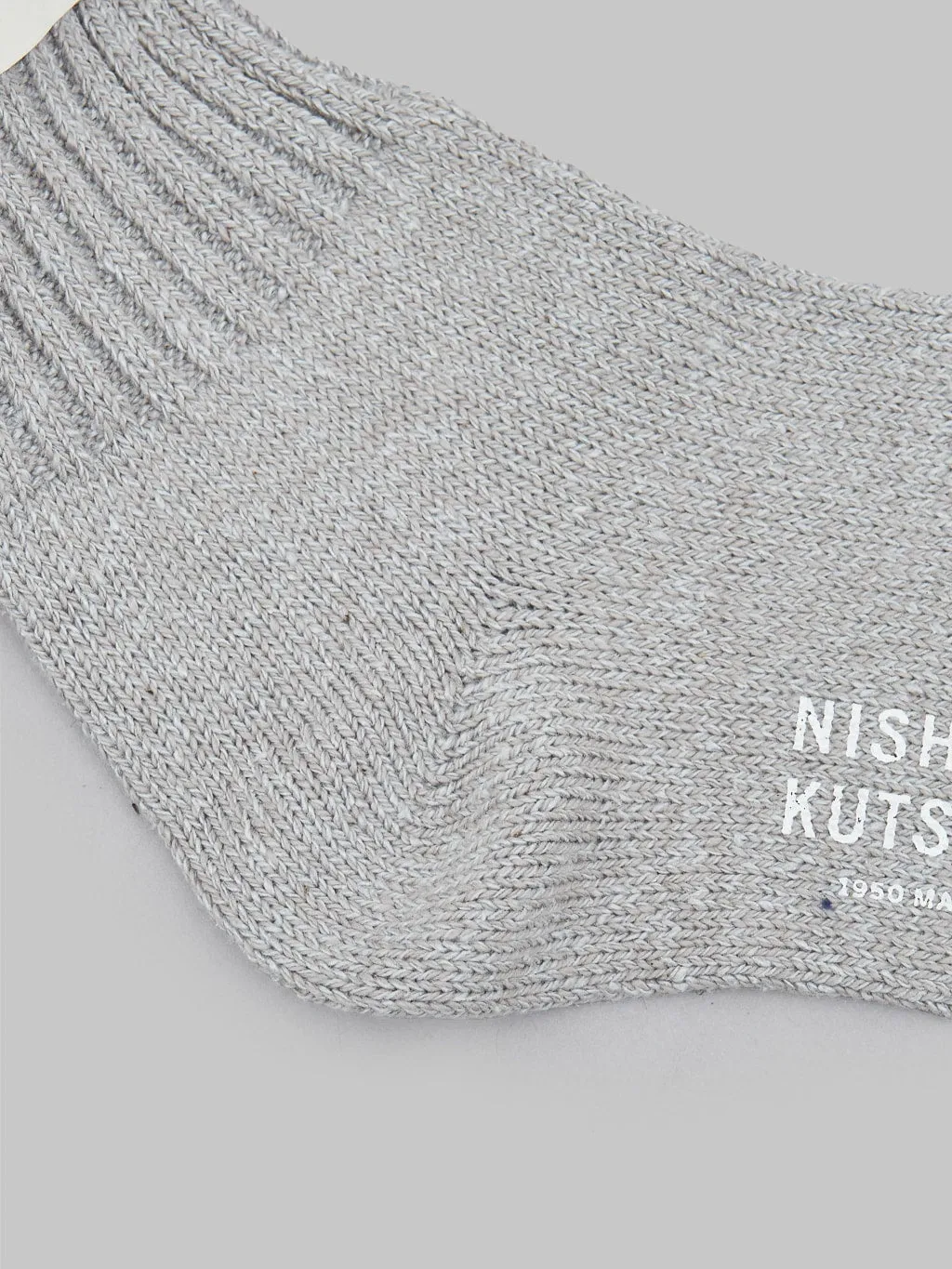 Nishiguchi Kutsushita Silk Cotton Socks Light Grey