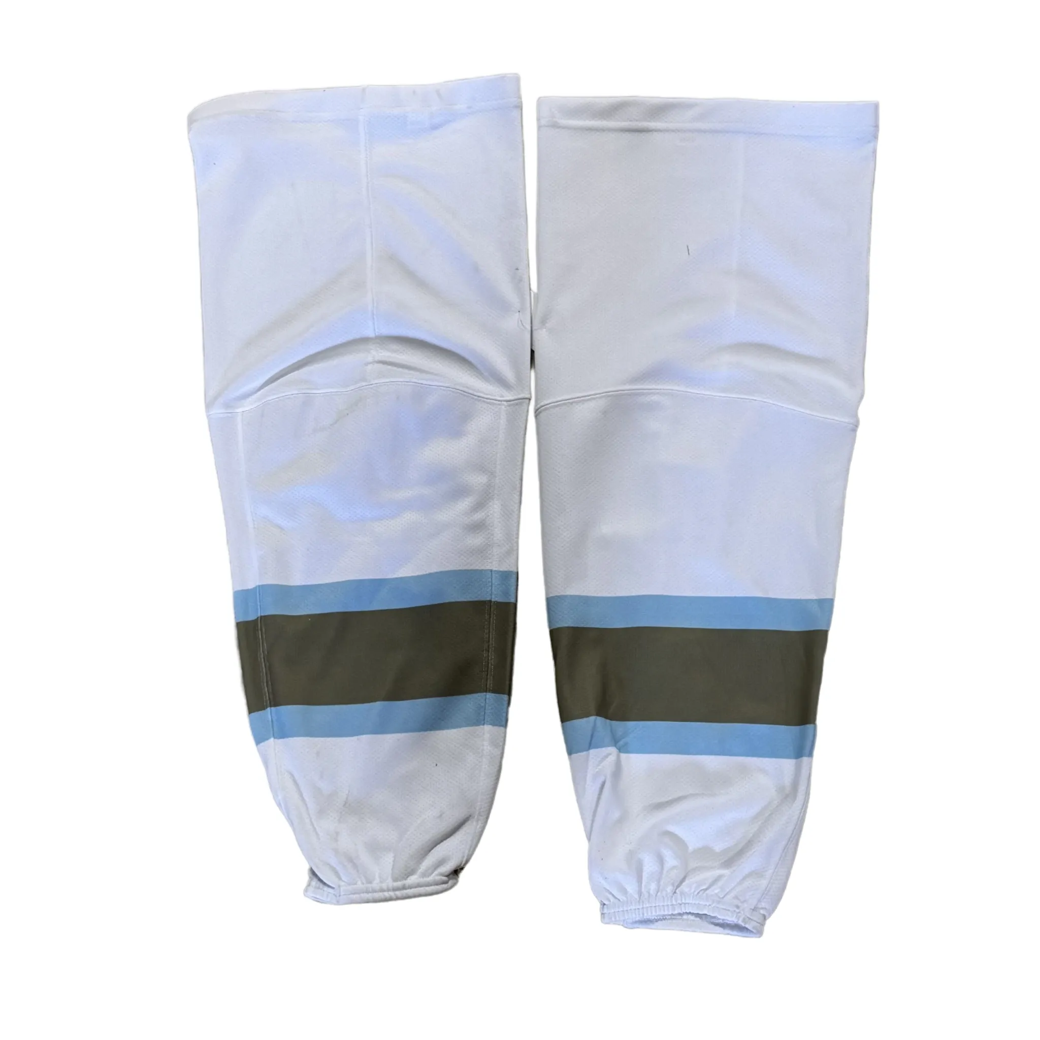 OHL - Used Athletic Knit Hockey Sock (White/Green/Sky Blue)