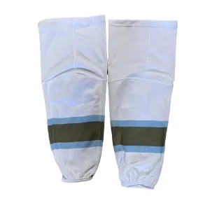 OHL - Used Athletic Knit Hockey Sock (White/Green/Sky Blue)