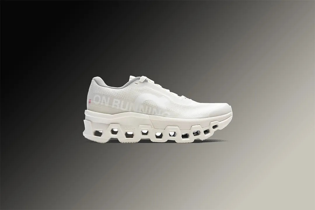 On x INVINCIBLE Women's Cloudmonster 2 'Deconstructed Perfection' - Ivory/White