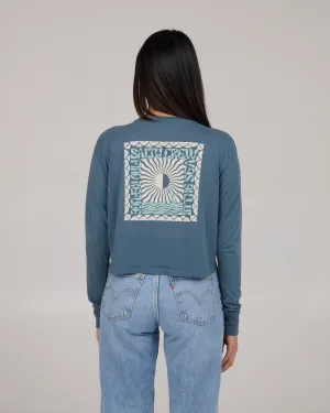 Optic Sea L/S Crop - Fin Blue