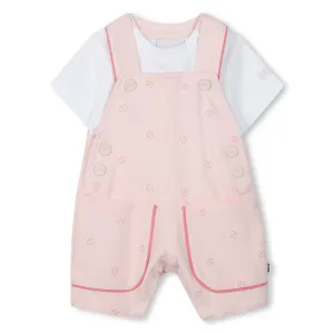 Pale Pink Dungarees T-Shirt Set