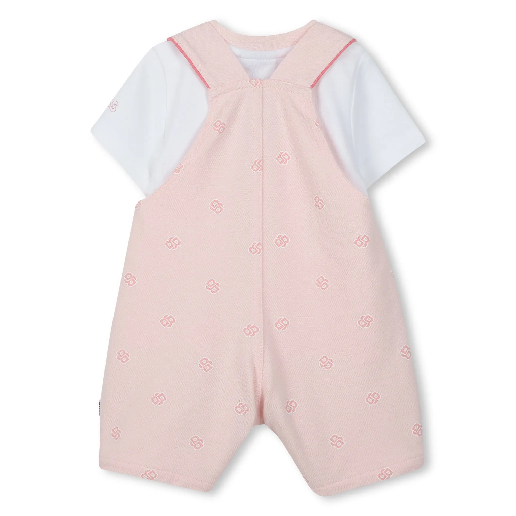 Pale Pink Dungarees T-Shirt Set