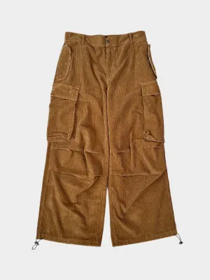 Pantaloni Cargo In Velluto A Coste