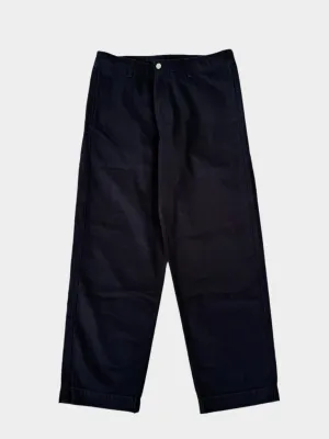 Pantaloni In Denim Blu Notte Gamba Dritta