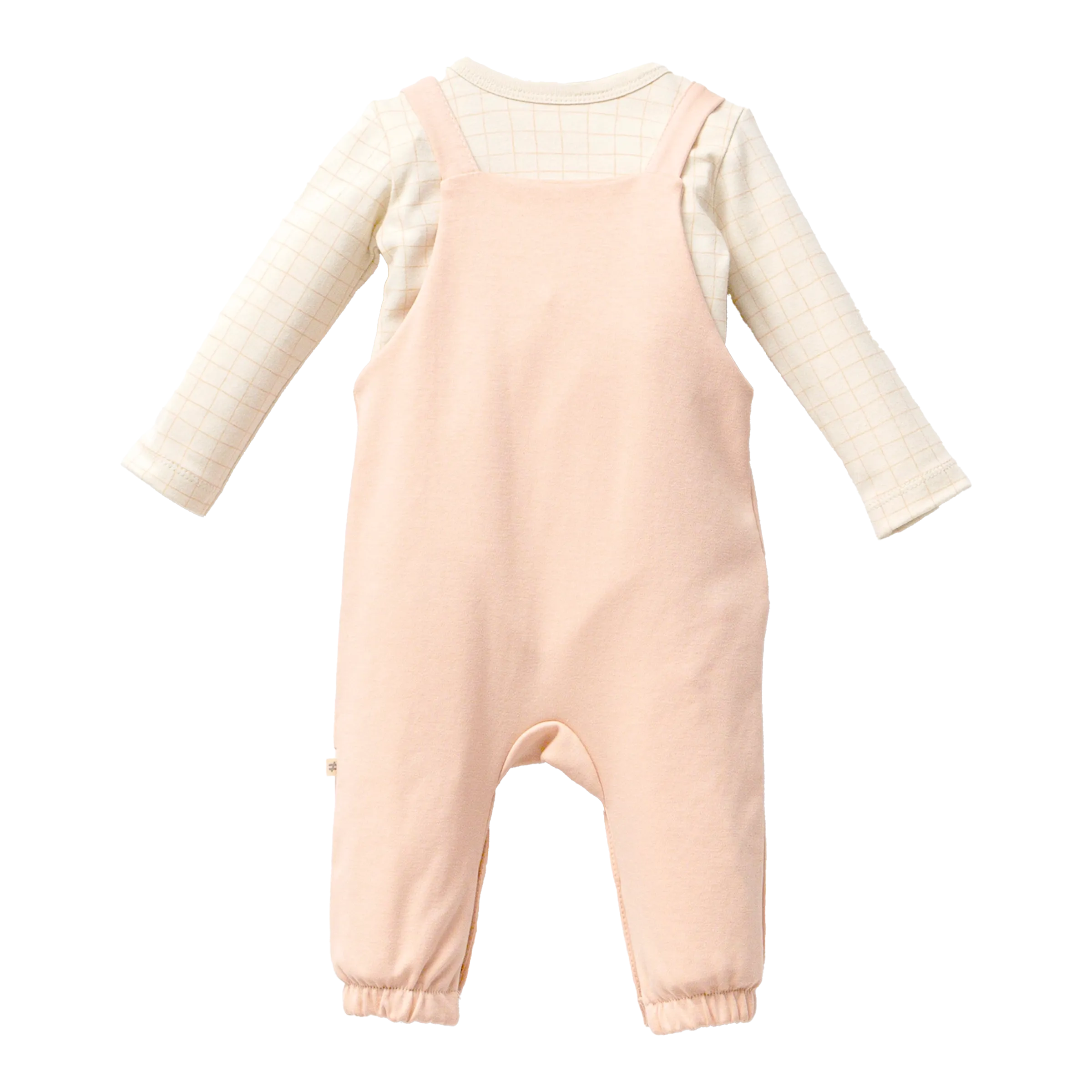 Peach Giraffe Overalls Outfit