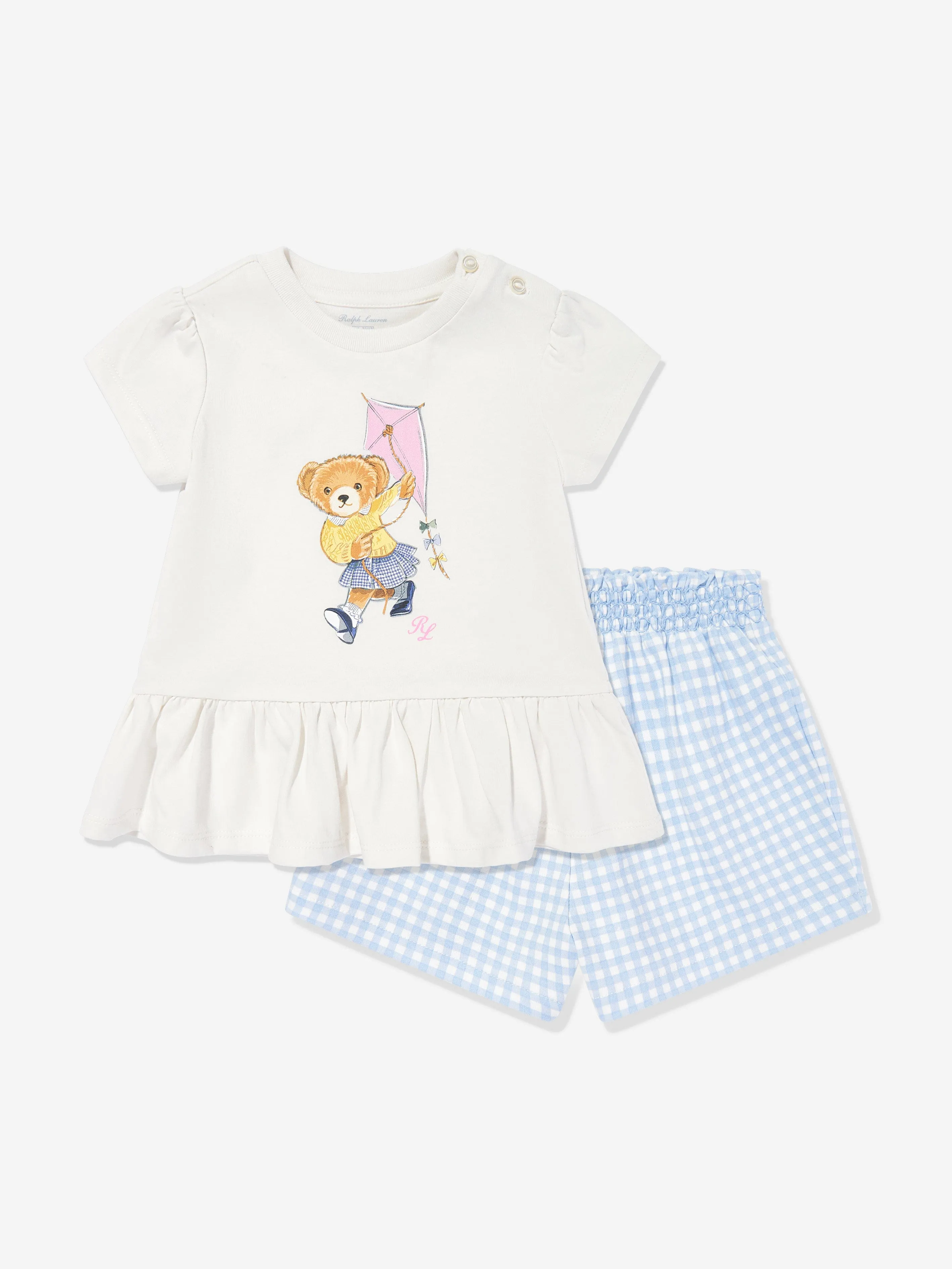 Ralph Lauren Baby Girls T-Shirt and Shorts Set in Blue
