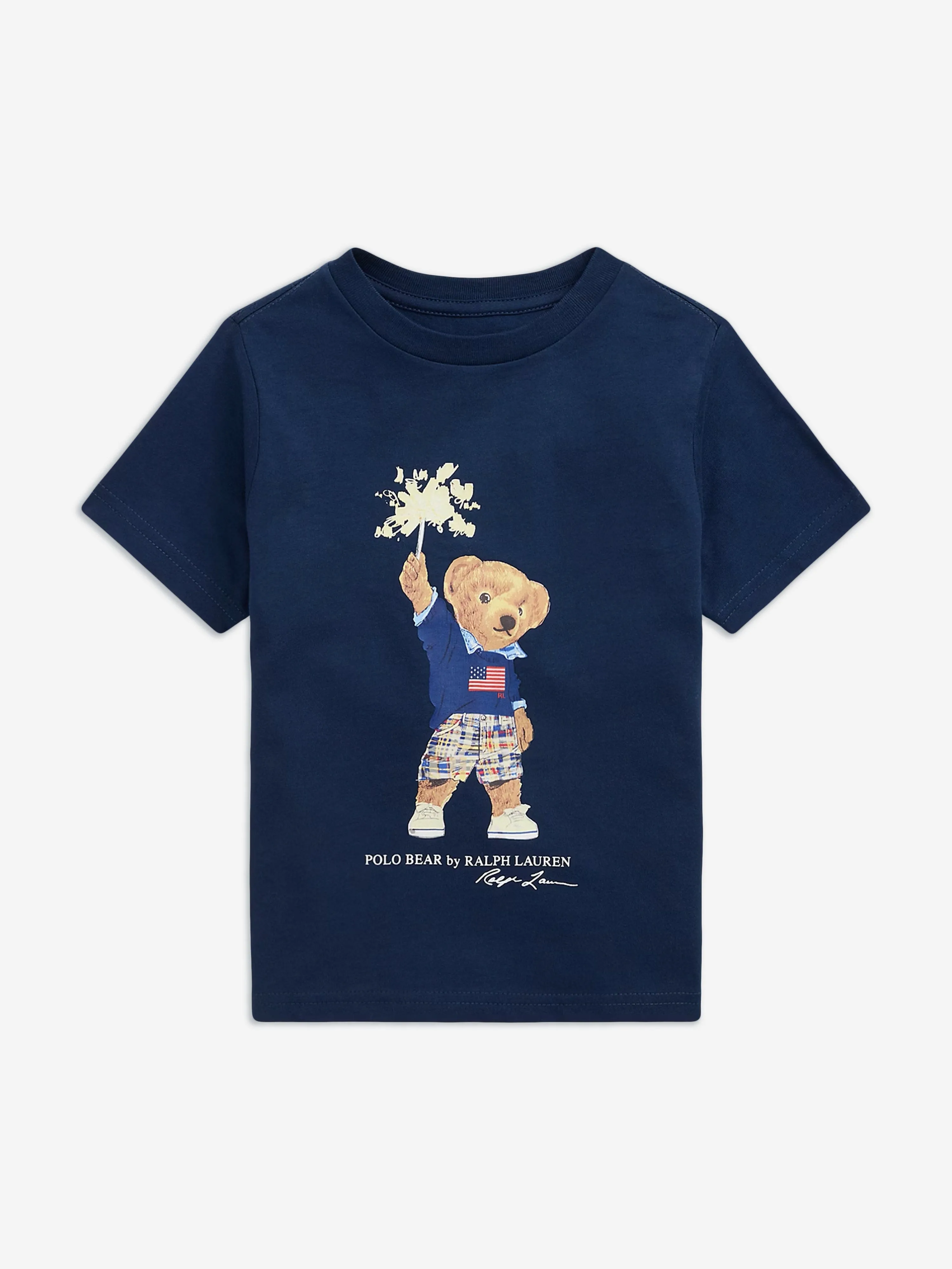 Ralph Lauren Boys Sparkler Polo Bear T-Shirt in Navy