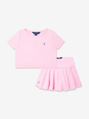 Ralph Lauren Girls T-Shirt and Skirt Set in Pink