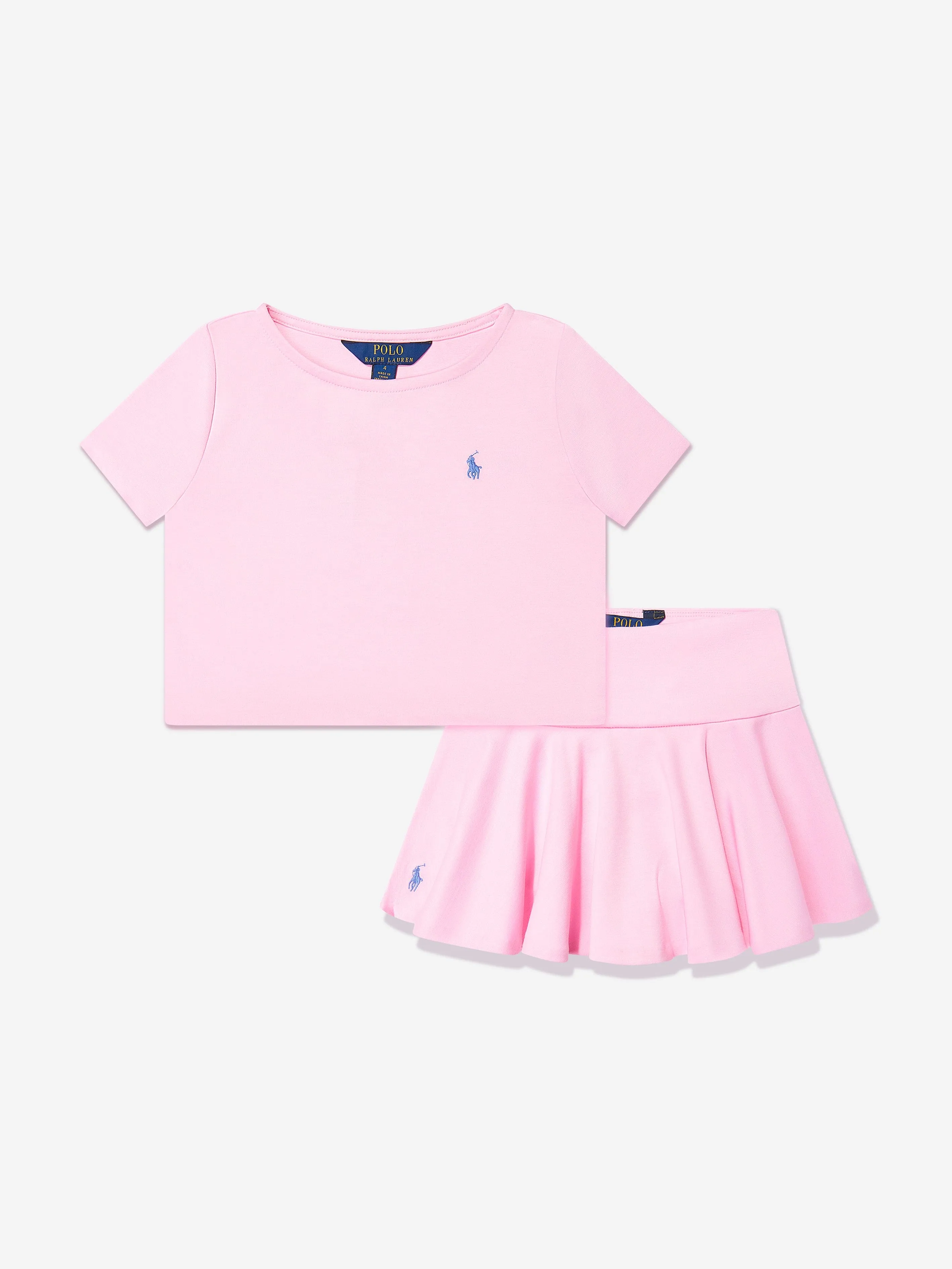 Ralph Lauren Girls T-Shirt and Skirt Set in Pink