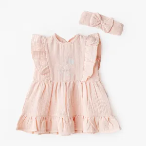 Salmon Love Family Muslin Dress Band Set