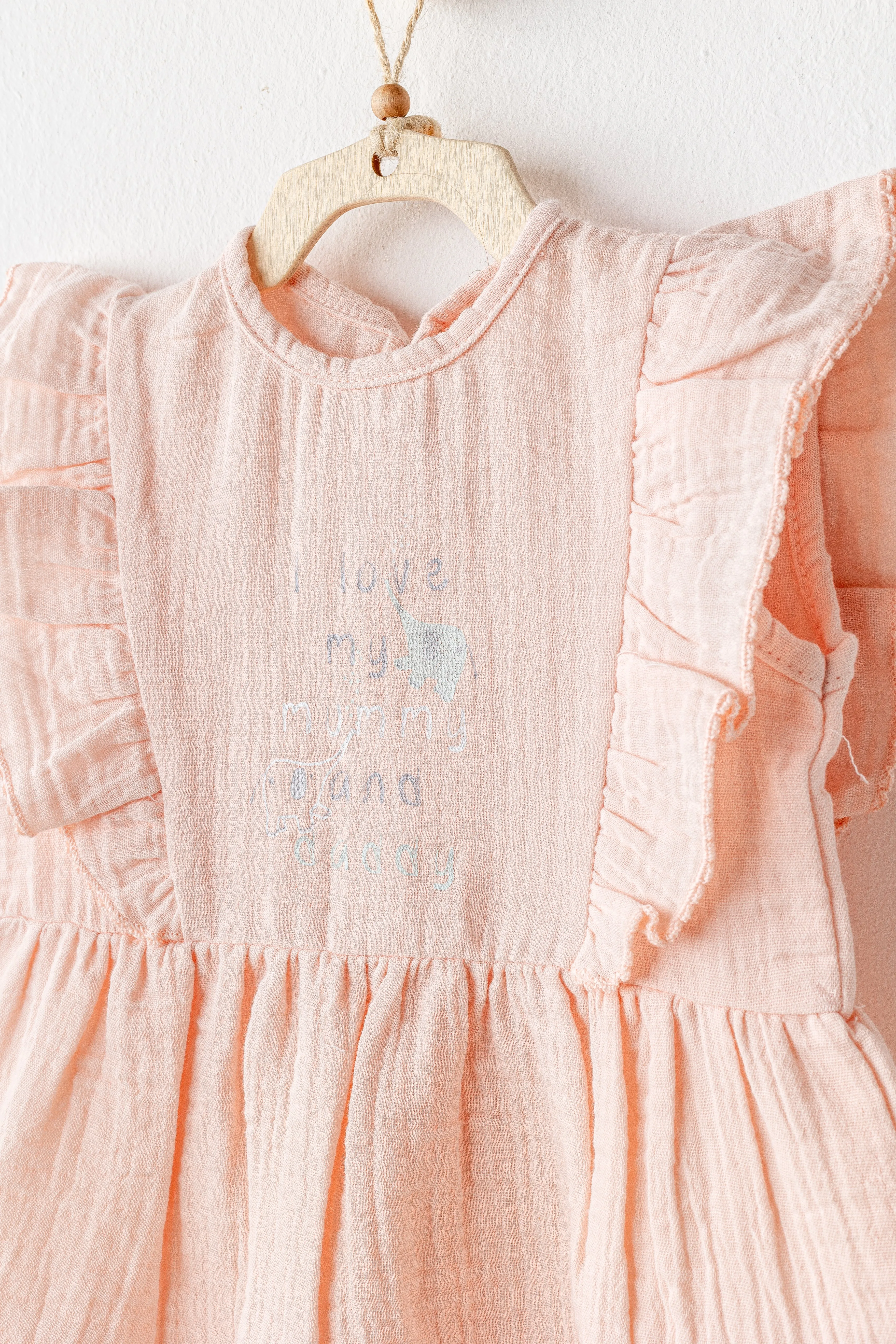 Salmon Love Family Muslin Dress Band Set