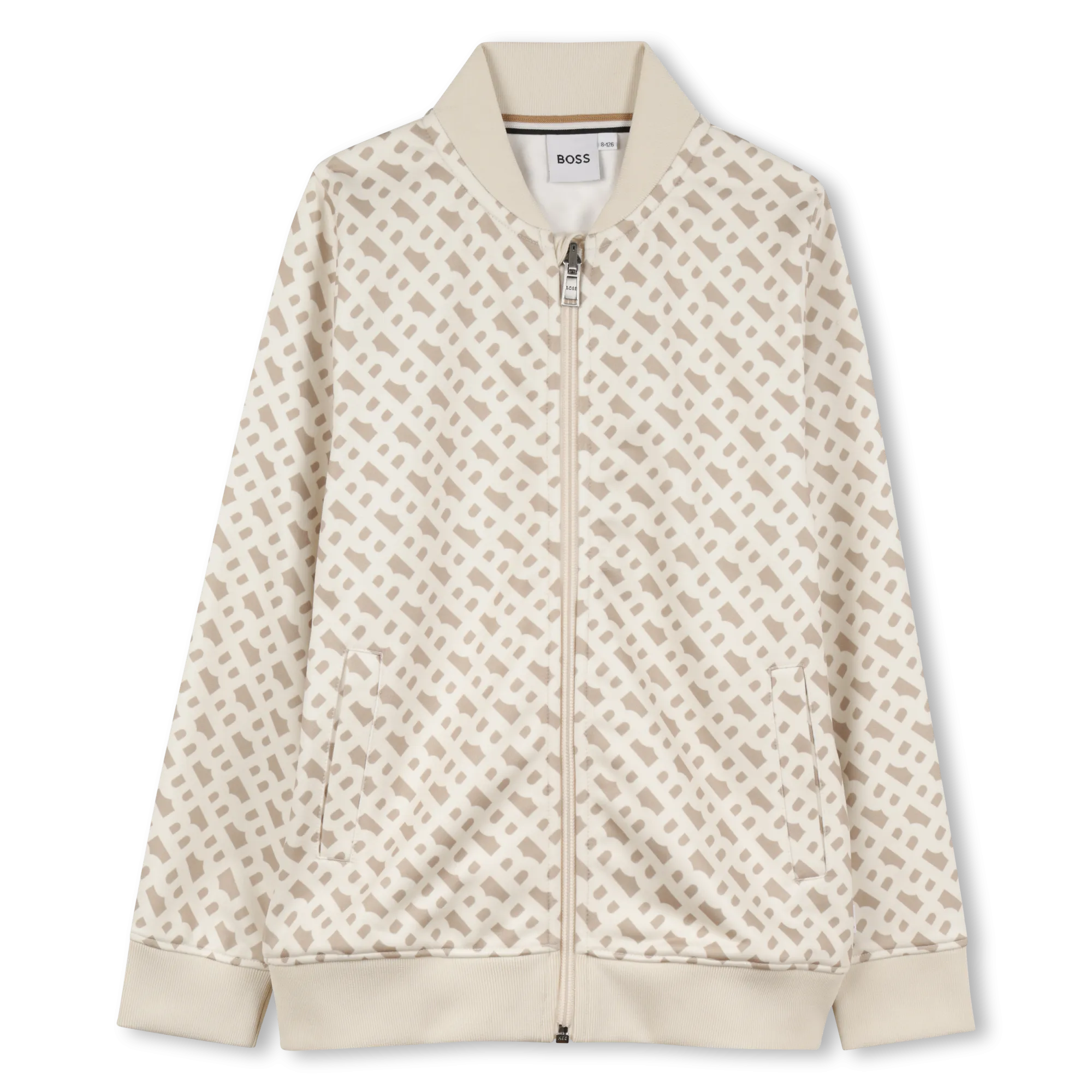 Sand Logo Pattern Bomber Jacket