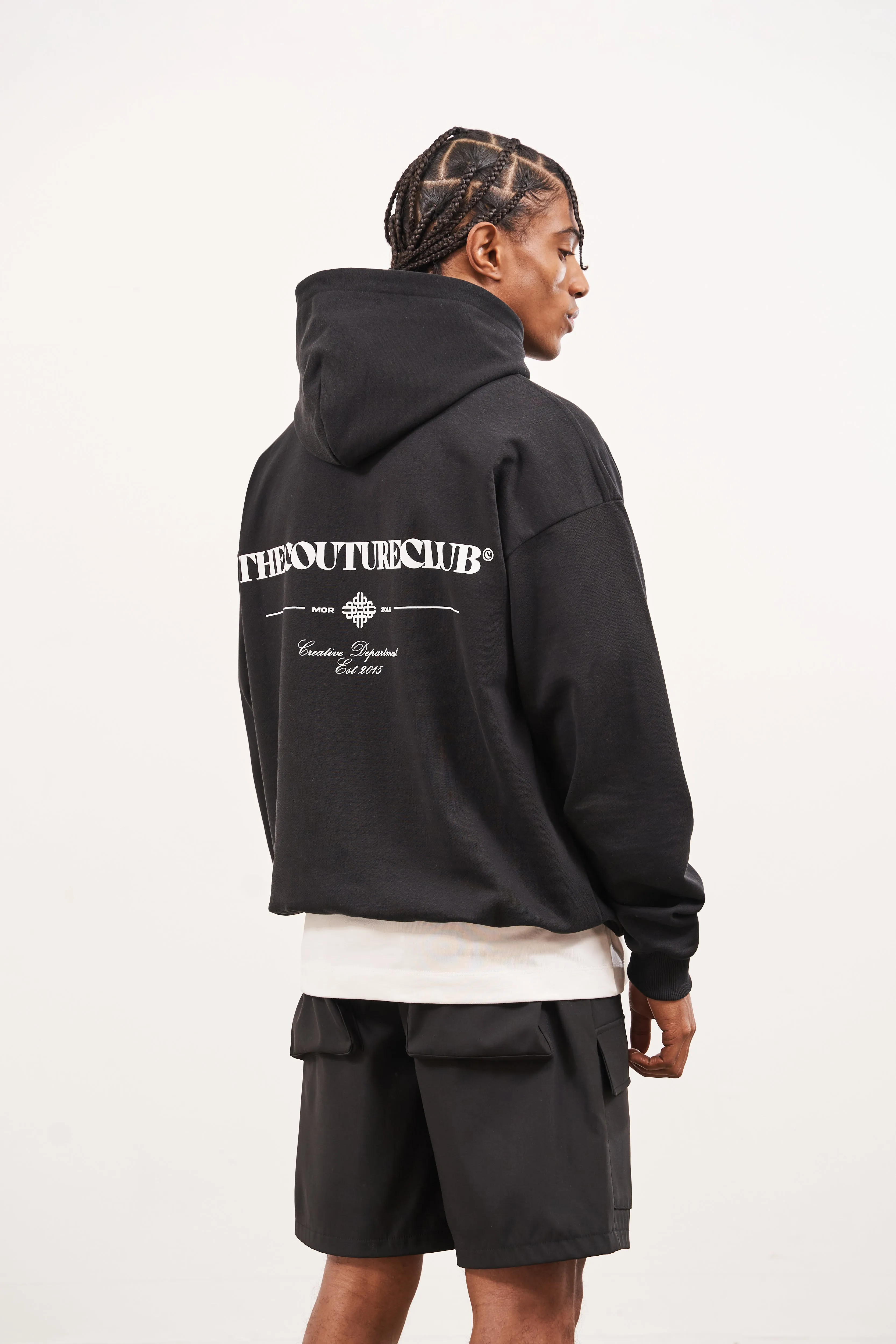 SCRIPT MULTI GRAPHIC HOODIE - BLACK