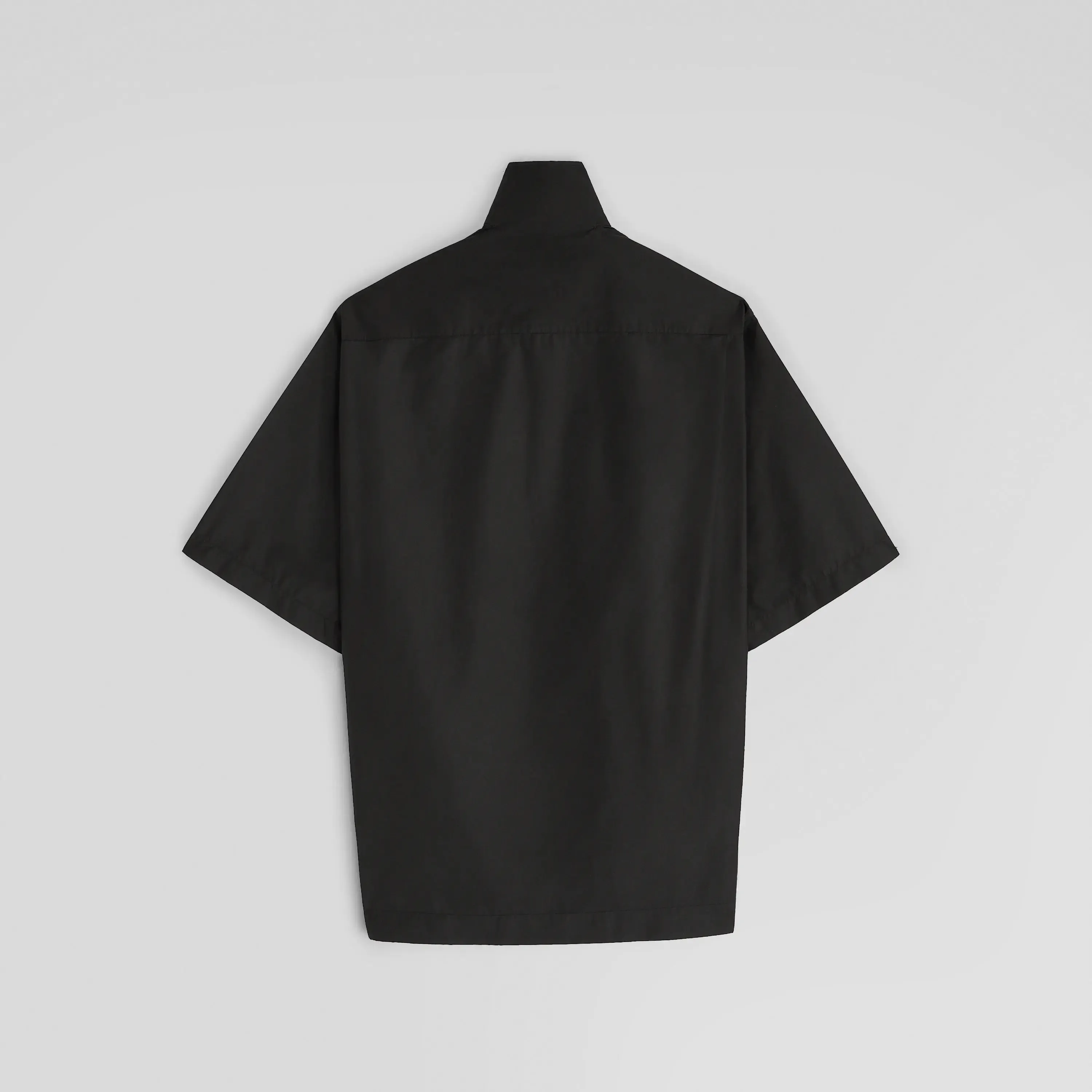 SHORT SLEEVE SHIRT | black technical taffeta