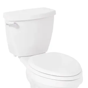 Signature Hardware 447334 Elongated Closed-Front Toilet Seat And Lid with Soft Close and Quick Release, White