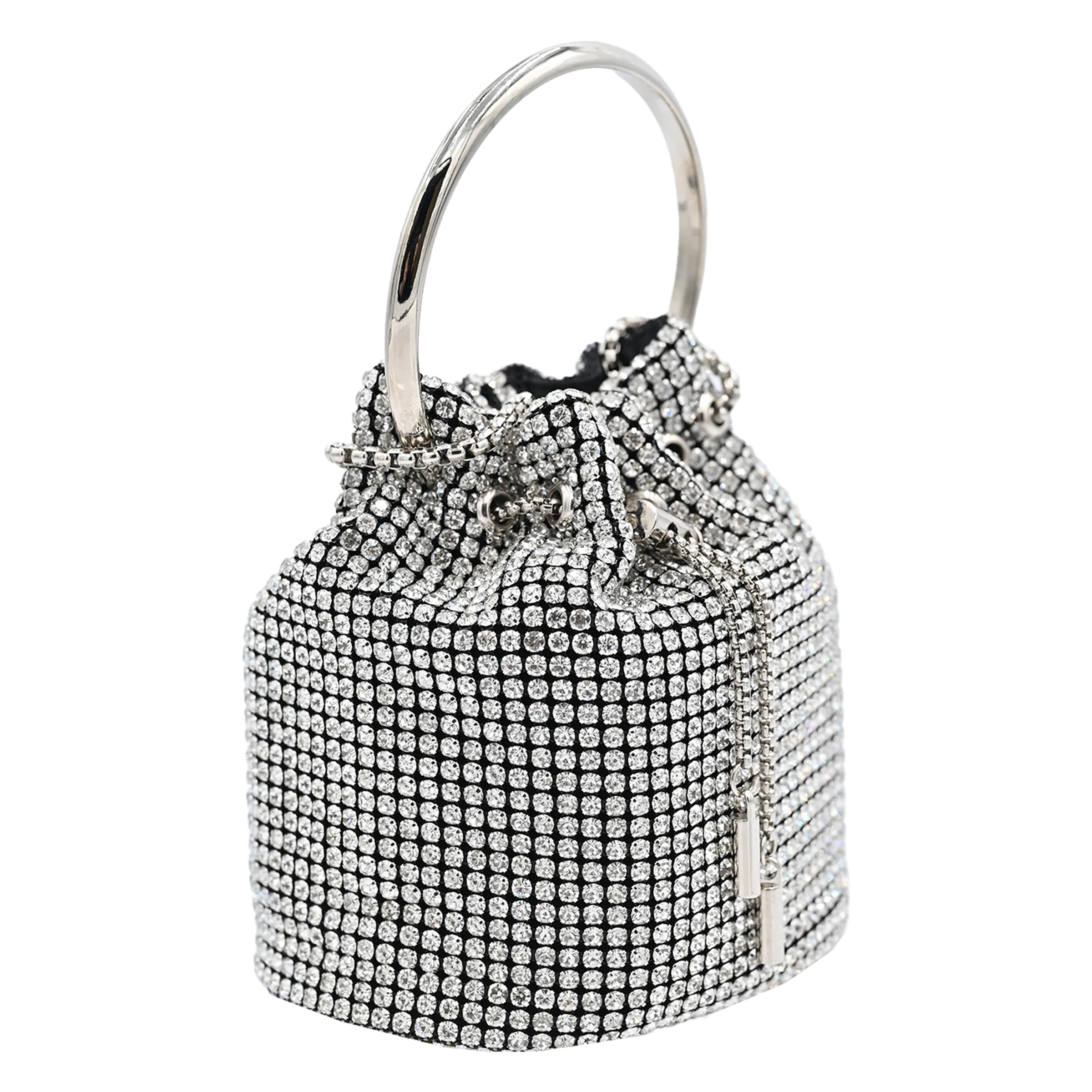 Silver Rhinestone Chain Buckle Purse