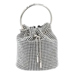 Silver Rhinestone Chain Buckle Purse
