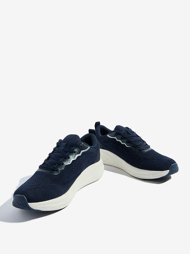 SOLEPLAY Navy Mesh-Detailed Lace-Up Sneakers