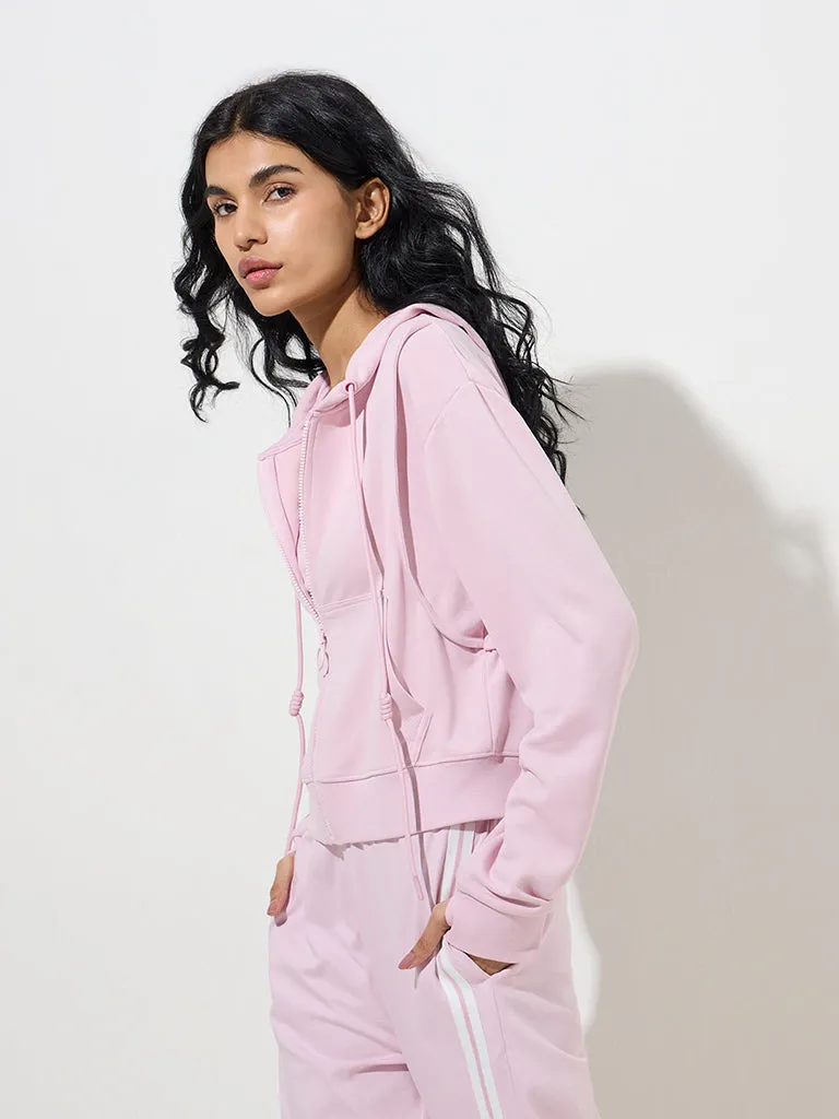 Studiofit Pink Hooded Cotton Jacket