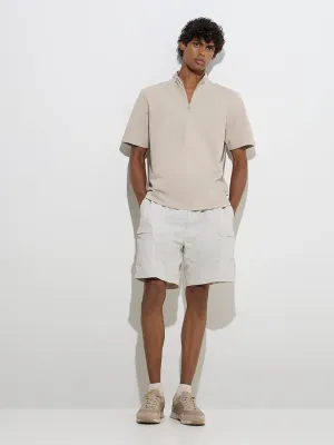 Studiofit Taupe Quarter Zip T-Shirt