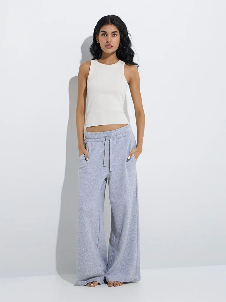 Superstar Off-White Ribbed Cotton-Blend Tank Top