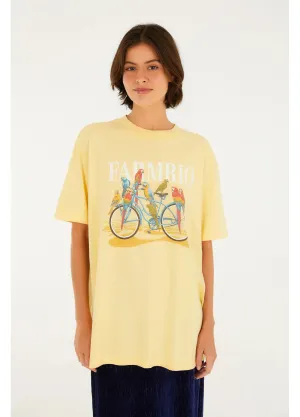 T-Shirt Media Bicicleta Aves
