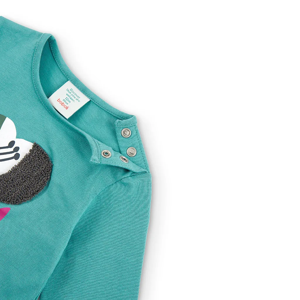 Teal Blue Tulip Graphic T-Shirt