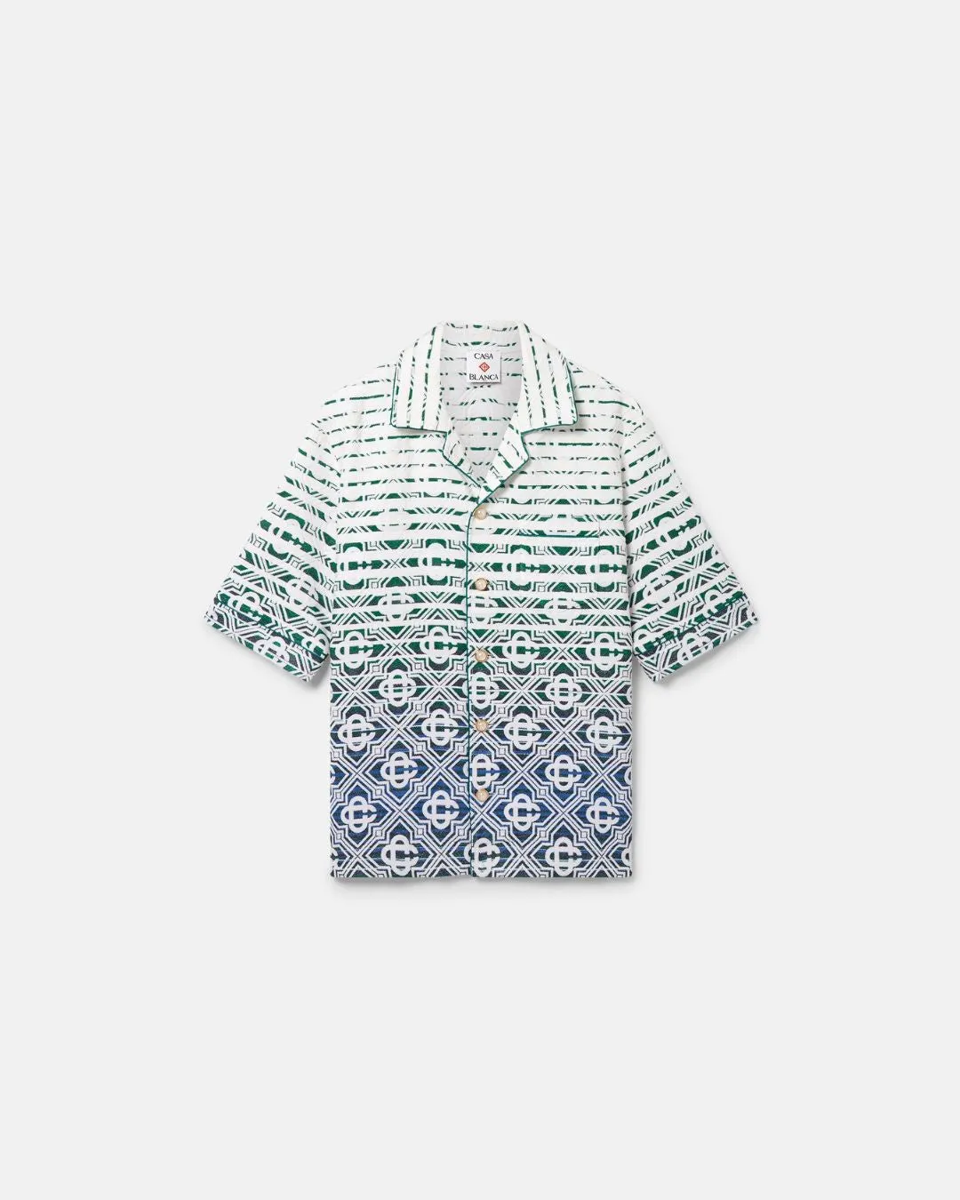 Towelling Open Collar Shirt Stripe Monogram Stripe Monogram