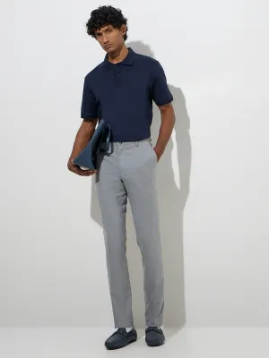 WES Formals Navy Slim-Fit Cotton Polo T-Shirt